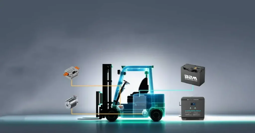 Batterie lithium sur chariot élévateur électrique